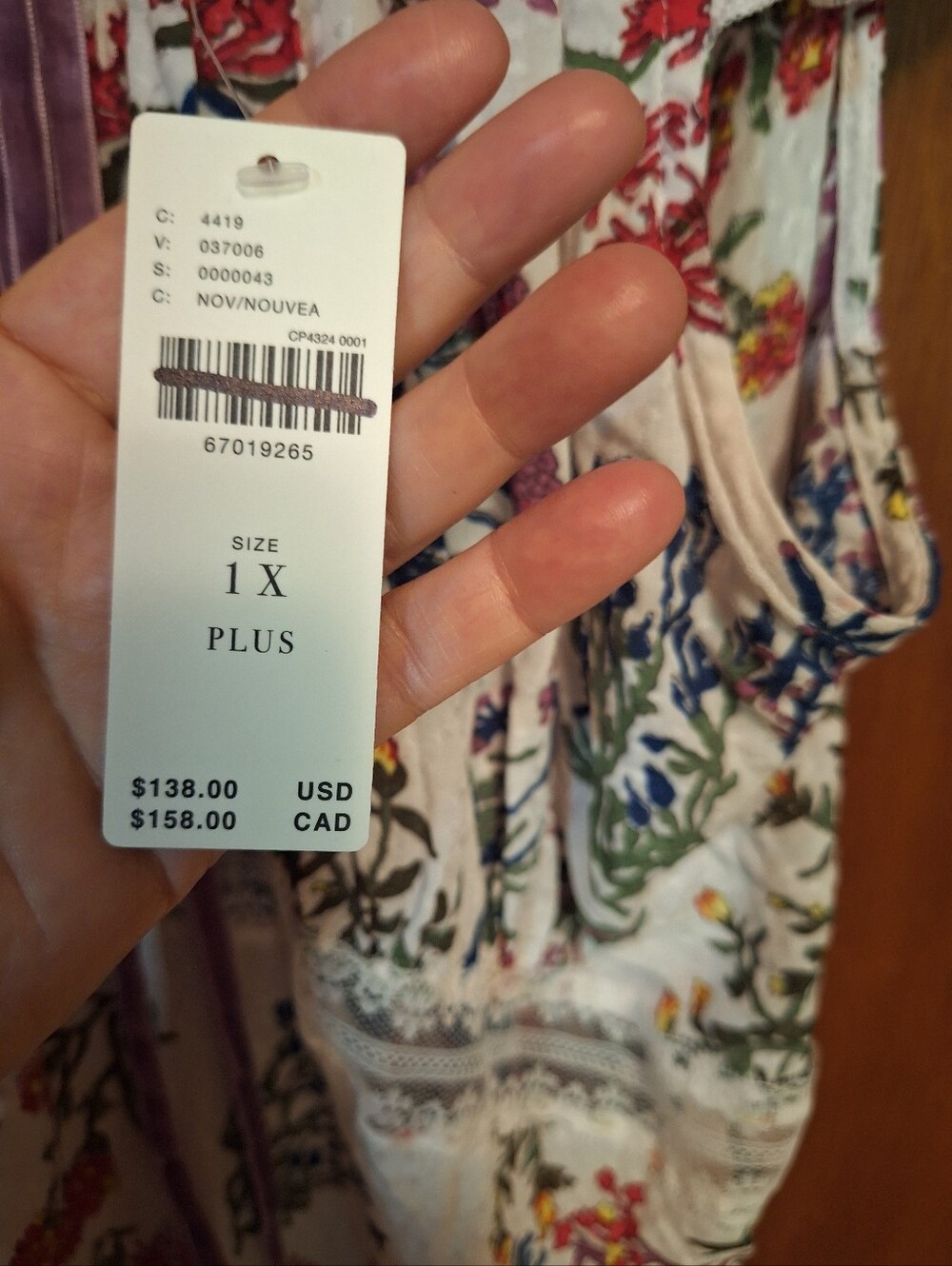 Anthropologie Mirabelle SLEEP Dress Maxi Semi-Sheer Floral Cap Sleeve 1X NWT - Picture 6 of 7